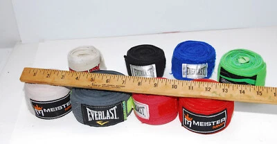 Boxing Hand Wraps Pre Owned Qty: (8) Everlast, Sanabul, Meister, Century - Image 1 of 2