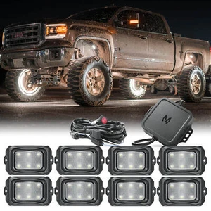 RGBW LED Rock Lights Kit, 8/10/12/16 Pods Underbody Underglow System Neon Lights - Bild 1 von 72