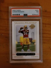 2005 Topps #431 Aaron Rodgers Rookie Card RC PSA 7 NM Packers