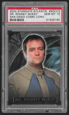 2004 STARGATE ATLANTIS SAN DIEGO COMIC CON DR. RODNEY MCKAY #SDCC3 PSA GEM 10 - Image 1 of 2