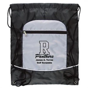 100 Count case Bulk Lot Two Tone Black/Gray Drawstring Sportsbag Tote (Blank) - Picture 1 of 1