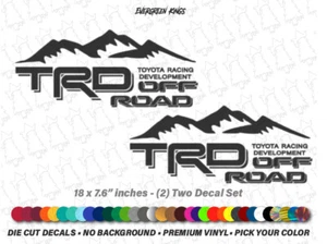 2 TRD OFF ROAD Mountain Toyota Racing Development TACOMA TUNDRA Truck 4x4 Decals - Picture 1 of 6