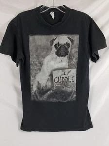 Mops I Kuschel T-Shirt Größe Erwachsene Small Damen schwarz & grau gebraucht - Bild 1 von 5