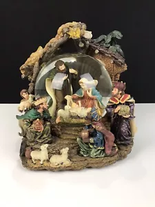 Large Kirkland Signature Musical Water Globe Jesus In A Manger ￼Nativity Scene - Picture 1 of 8