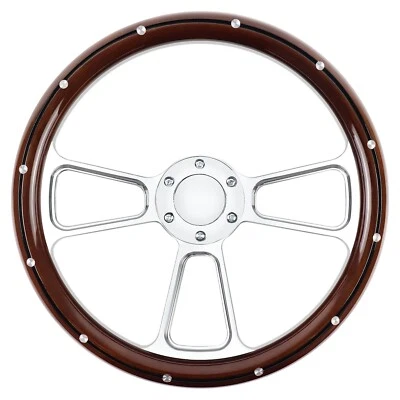 LOSCHEN Universal-Rennlenkrad Silber Aluminium 3-Speichen Niete mit Hupe - Bild 1 von 4