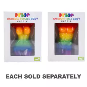 Superior Quality Rainbow Pride Body-Shaped Candle Sweet Strawberry Scent - Foto 1 di 3