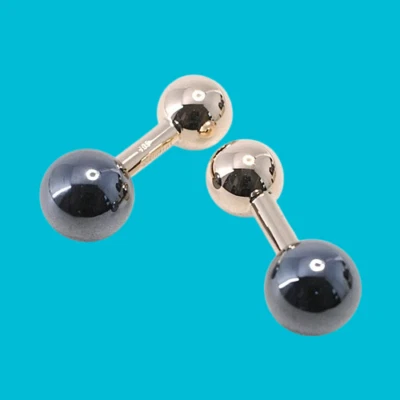 Tiffany & Co. Cuff Links Hardware Ball 14K YG 585 Titanium W 1cm Japan [Used] - Image 1 of 4