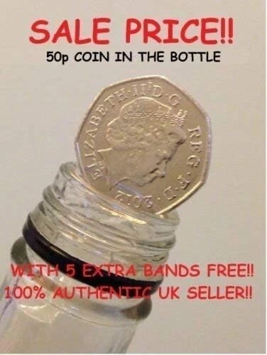 50p Coin in Bottle Magic Trick / Folding Coin Magic Game 50 Pence - Image 1 of 1