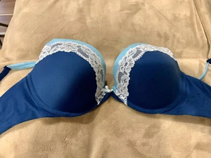 Body By Victoria’s Secret Push-up 36C Dark Blue-Green Teal White Lace - Picture 1 of 4