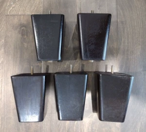 5er Set dunkle Holz Möbelbeine/Füße quadratisch modern 5" - Bild 1 von 14
