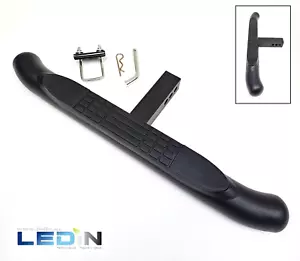 Protector de barra de escalón de enganche de remolque de acero de alta resistencia negro 30x3" para camión receptor de 2" - Imagen 1 de 16
