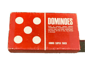Vintage Red Double Sixes,Puremco No 70 Jumbo Super Thick Dominoes. Monogrammed ￼