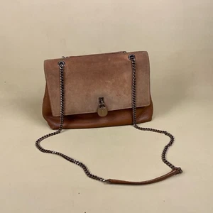 Ted Baker Messenger Crossbody Bag Schultertasche Handtasche Umhängetasche Leder Braun Wildleder - Bild 1 von 14