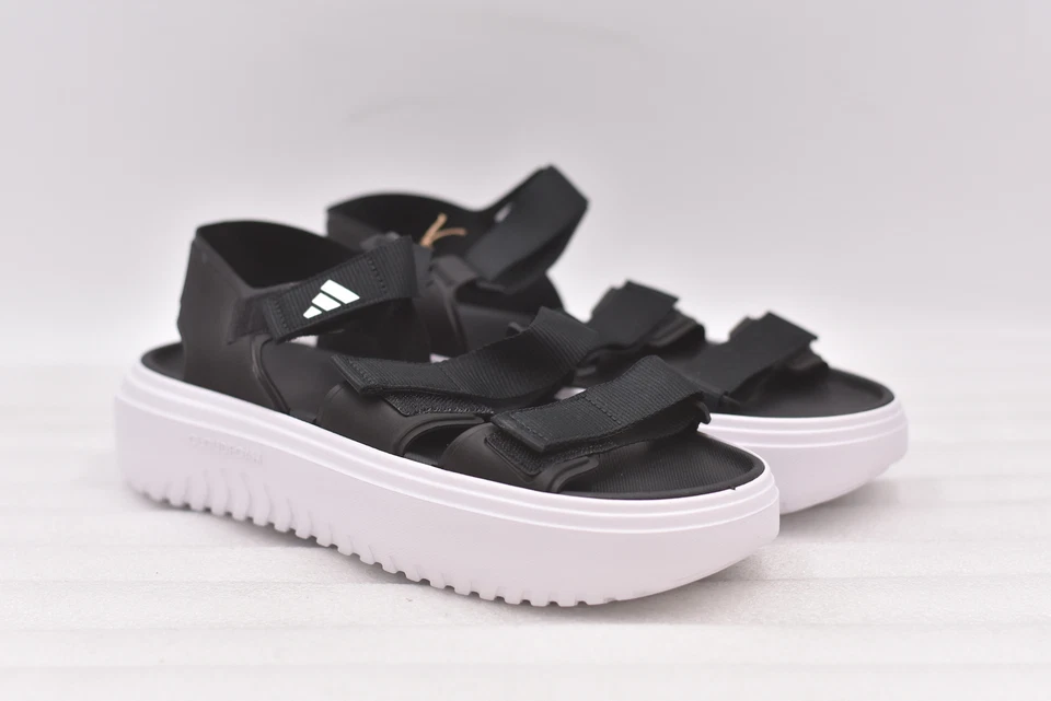 Women's Adidas Slyn Platform Sandals in Black/White Size 11 JI4324