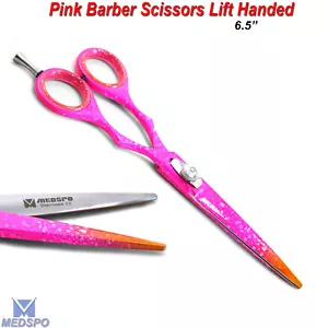 Forbici professionali da barbiere salone parrucchiere cesoie taglio capelli colore rosa - Foto 1 di 4