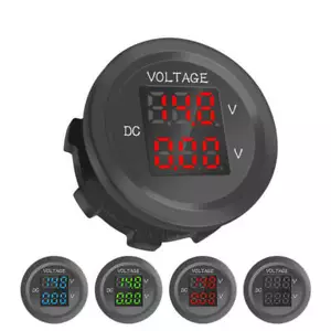 Universal 12-24V Dual Voltmeter LED Digital Panel Volt Battery Gauge Monitor FT - Picture 1 of 11