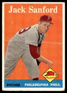 1958 Topps #264 Jack Sanford Philadelphia Phillies VG-VGEX crease - Picture 1 of 2