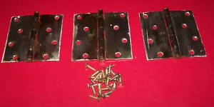 Lote de 3 BISAGRAS - 4" x 4" - con tornillos - Stanley - ¡Hechas en EE. UU.! - ¡En muy buen estado! - Imagen 1 de 3