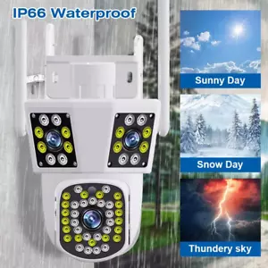 6K 12MP WiFi Outdoor Camera 8X Zoom Three Len Ai Motion Tracking PTZ Video CCTV - Picture 1 of 5