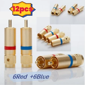 Preffair 12 STCK. RCA Stecker HiFi Signal Draht Stecker Audiokabel Terminal zum Selbermachen - Bild 1 von 8