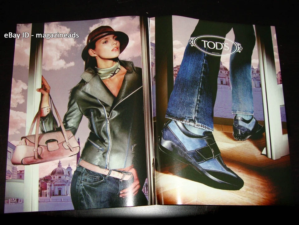 TOD'S Accessories 2-Page PRINT AD Fall 2004 ANJA RUBIK - Image 1 of 1
