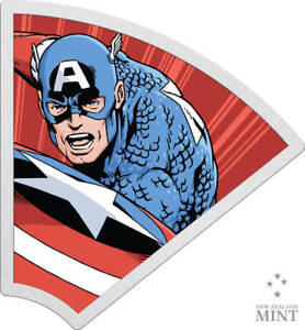 2023 Niue Marvel Avengers 60th Ann. Captain America 1oz Silver Colorized Proof C