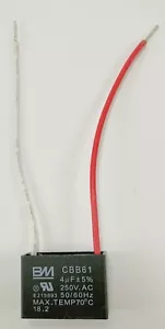 CONDENSADOR VENTILADOR DE TECHO CBB61 4uf 2 CABLES 2 CABLES 250VAC MEJOR de MEJOR - Imagen 1 de 1