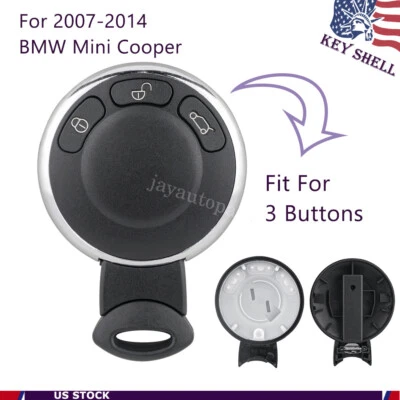 For 2007 2008 2009 2010 2011 2012 2013 2014 BMW Mini Cooper Remote Key Fob Shell - Image 1 of 4