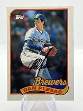 1989 Topps #740 Dan Plesac Autograph Signed Milwaukee Brewers