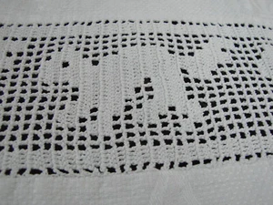 Panel ARDILLAS de encaje de filete de ganchillo de colección 2,5 x 20 pulgadas algodón ribete - Imagen 1 de 3