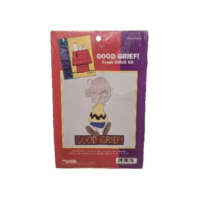 Peanuts Charlie Brown Snoopy "GOOD GRIEF!" Counted Cross Stitch kit 28001 NEW - Image 1 of 3