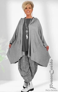 PoCo LAGENLOOK Strick Chasuble Jacke grau XL-XXL-XXXL 44 46 48 50 52 54 56 58 - Bild 1 von 10