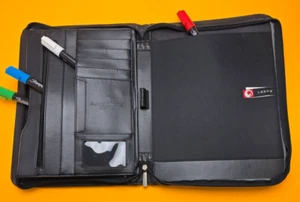 Leeds Business Portfolio mit Reißverschluss 4 Organizer Taschen Leder Ordner Block Karte - Bild 1 von 9