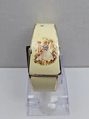 Vintage Medana Fantasia Hidden Dial Cuff Bracelet Watch Manual Wind Cream Enamel - Image 1 of 4
