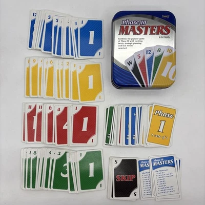 Phase 10 Masters Edition Card Game Tin 2009 Fundex All 146 Cards No Instructions - Image 1 of 4