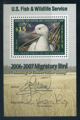 RW73b, 2006 Souvenir Sheet 2 signatures, PSE Graded XF-Sup 95 NH Cert, SMQ $225 - Image 1 of 2