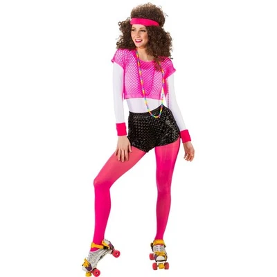 Damen Hot Pants 80er Jahre Mode Schwarz Panties Shorts Lack-Optik Aerobic Hose - Bild 1 von 3