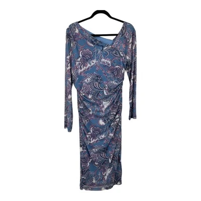 Vince Camuto dress asymmetric neck long sleeve mesh size 16 - Image 1 of 4