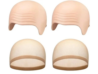 WILLBOND 4 Piezas Halloween Calvas Maquillaje Látex Calvas Gorras Cabeza-W3 Foto 1 de 4