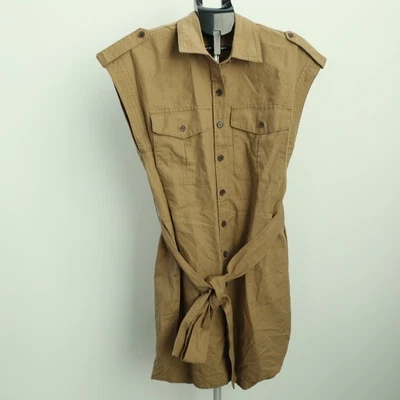 Mini Camisa Vestido Banana Republic Talla Mediana Caqui Algodón Lino Utilitario Nuevo con Etiquetas $110 Foto 1 de 4