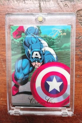 "GEMMINT QUALITY 👑 1994 FLAIR#65 CAP vs CAP CAPTAIN AMERICA No FLAWS Own 30yrs+ - Image 1 of 4
