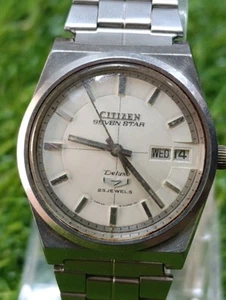 Citizen Automatic 4-520181 Seven Star Silver Dial 25 Jewels Day Date Men's Watch - Picture 1 of 16