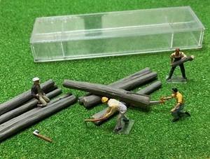 Preiser #44 Model Railway Lumberjacks HO /OO GAUGE. Rare Set. - Foto 1 di 4