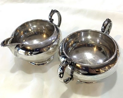 Webster Co. Juego Crema y Azúcar Vintage Plata Hecho a Mediados de 1860 Foto 1 de 4