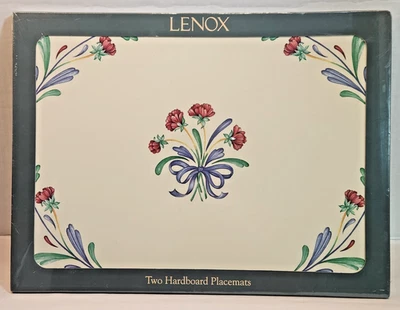 Lenox POPPIES ON BLUE Discontinued Set of 2 Corkboard Placemats 15.75x11.75 NIP - Image 1 of 4