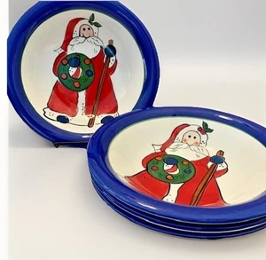 Cuenco de Navidad de Colección Vacaciones Cerámica Pintado a Mano Santa Rústico Granja Libbey 3 - Imagen 1 de 15