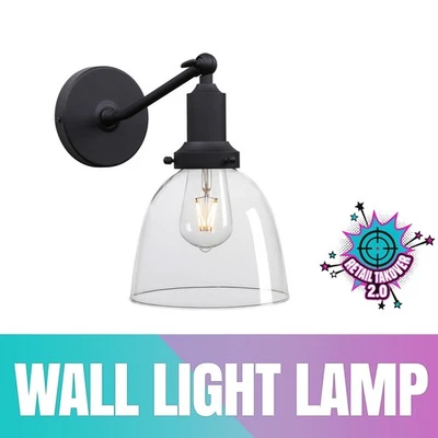 PERMO Industrial Vintage Slope Pole Wall Mount Single Sconce with 6.7" Oval Dome - Image 1 of 4