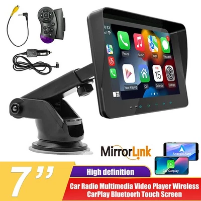 7" Portable Car Stereo for Android/Apple Carplay Radio Touch Screen Player US - Image 1 of 4