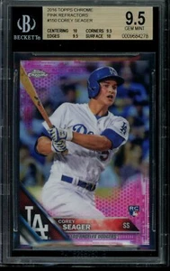 Topps Chrome Corey Seager Pink Refractor RC #150 BGS 9,5 2016 gema como nuevo novato - Imagen 1 de 2