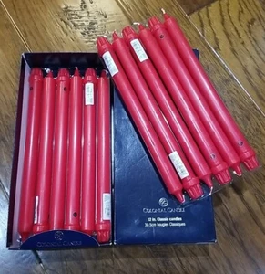 Colonial Candle 12 Inch Classic (Box of 12) Red Rouge Candles NIB NCC12 20 - Picture 1 of 5